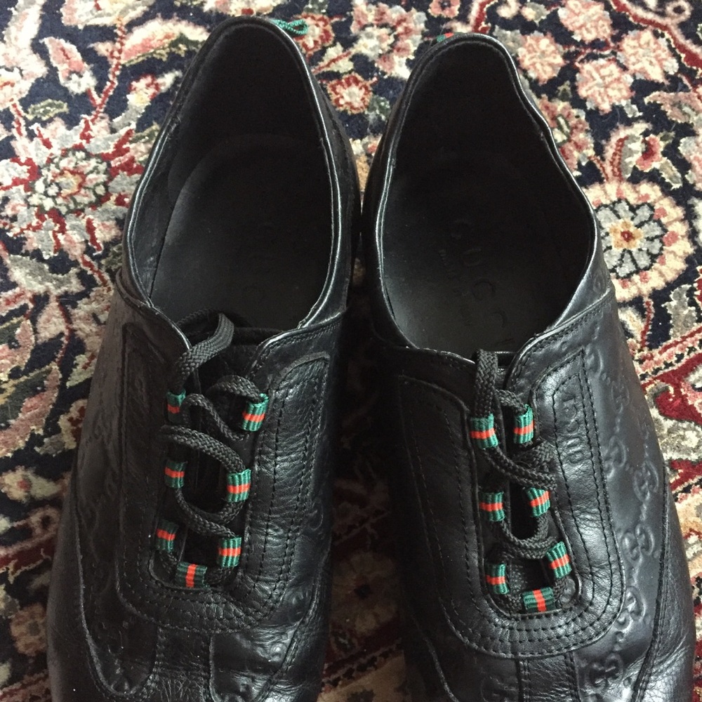 Men’s Gucci Black Leather Shoes TODAY ONLY $$175
